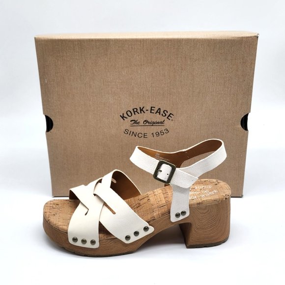 KorkEase Shoes Nwt Kork East Tia Cream Leather Sandal 9 Poshmark